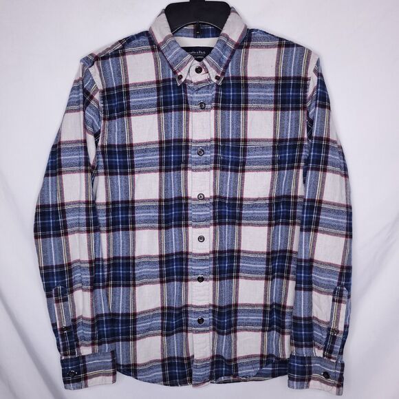 Abercrombie & Fitch Other - Abercrombie Fitch Flannel Shirt Mens Small Blue White Plaid Soft A&F Cotton Prep